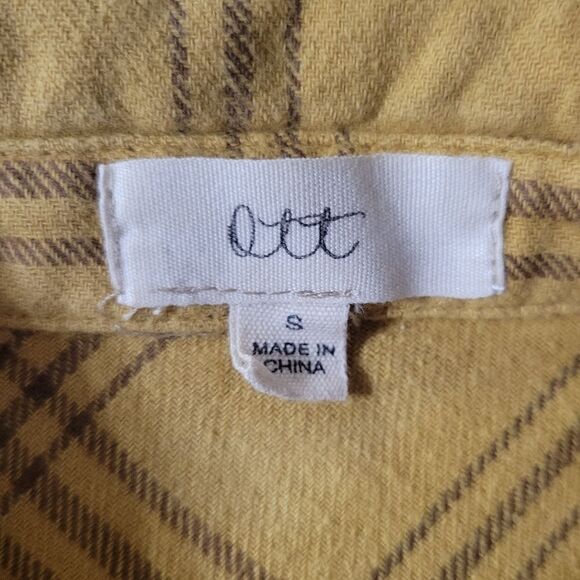 Women's Mustard Yellow Plaid Flannel Button-Down Shirt - Picture 4 of 14